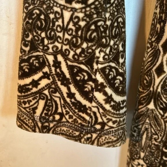 Y2K Juicy Couture Paisley Velour Olive & Tan Umpire Waist Drawstring Dress M - Picture 6 of 11